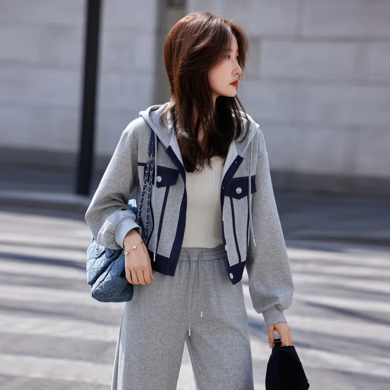 A Paradise For Awakening Casual Suit Women's Gray-3