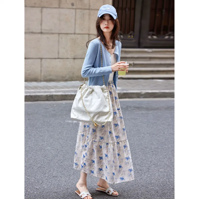 A Paradise For Awakening Skirt Set Women's Blue-6