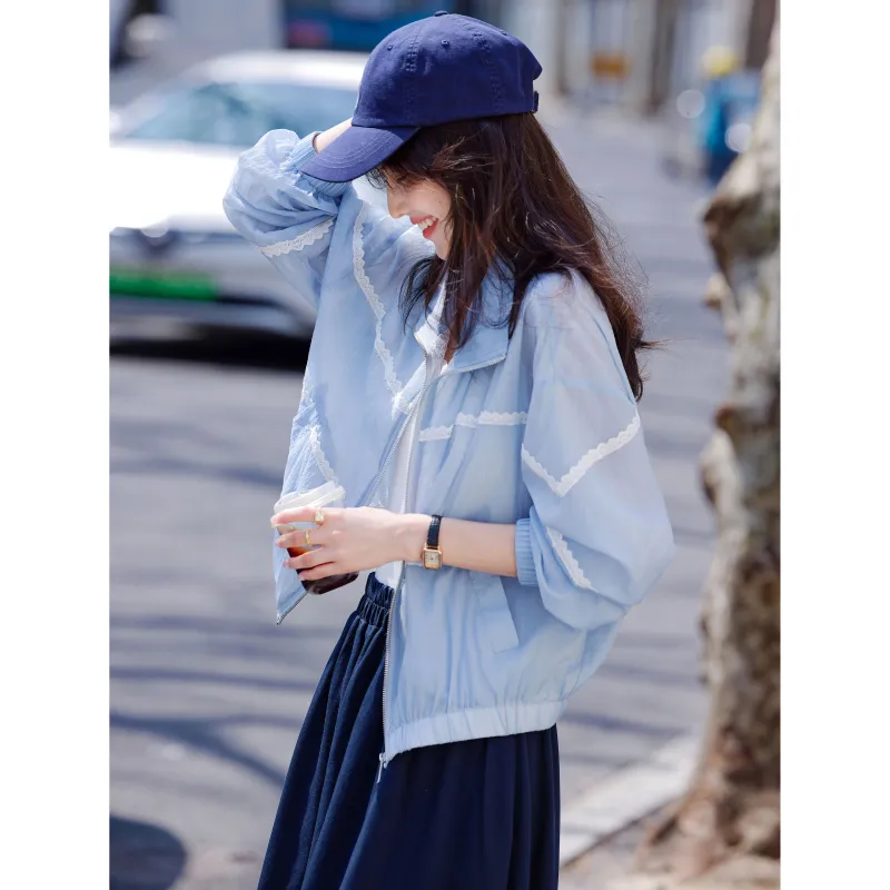 A Paradise For Awakening Cropped Coat Women's Blue-4