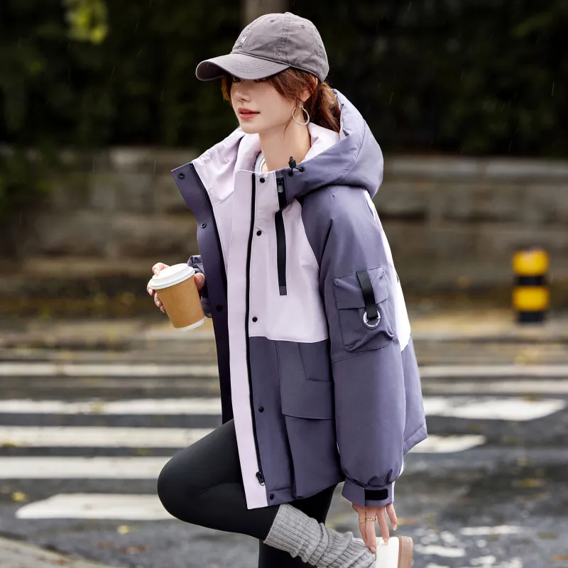 A Paradise For Awakening Down Jacket Women's Gray Purple-3