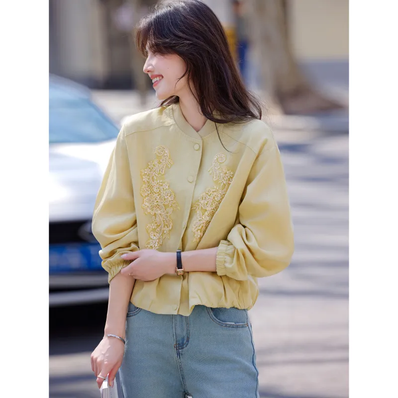 A Paradise For Awakening Cropped Coat Women's Yellow-6