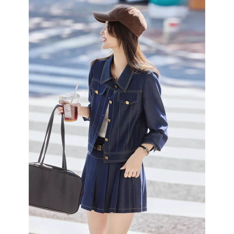 A Paradise For Awakening Skirt Set Women's Vintage Blue-3