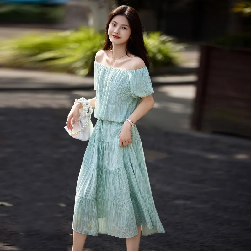 A Paradise For Awakening Skirt Set Women's Green-5