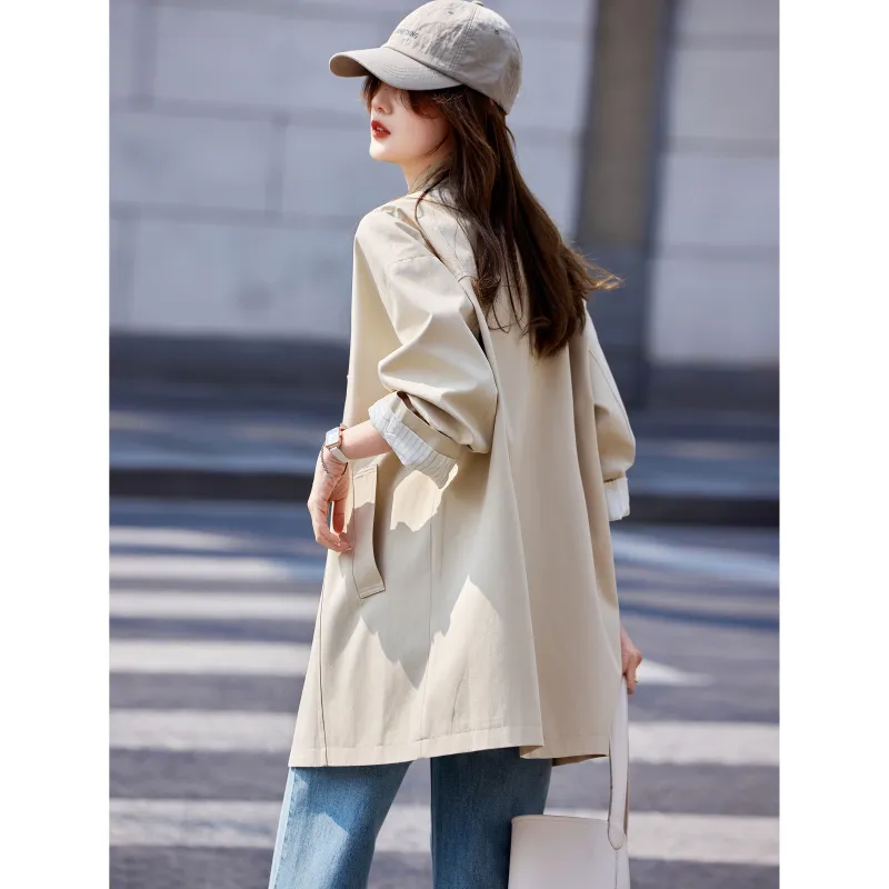 A Paradise For Awakening Trench Coat Women's Khaki-4