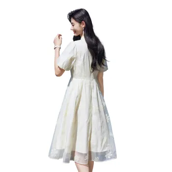 A Paradise For Awakening Short Sleeved Dress Women's Beige