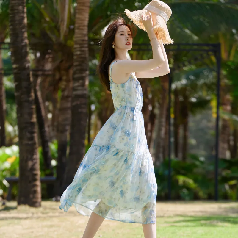 A Paradise For Awakening Slip Dress Women's Blue-4