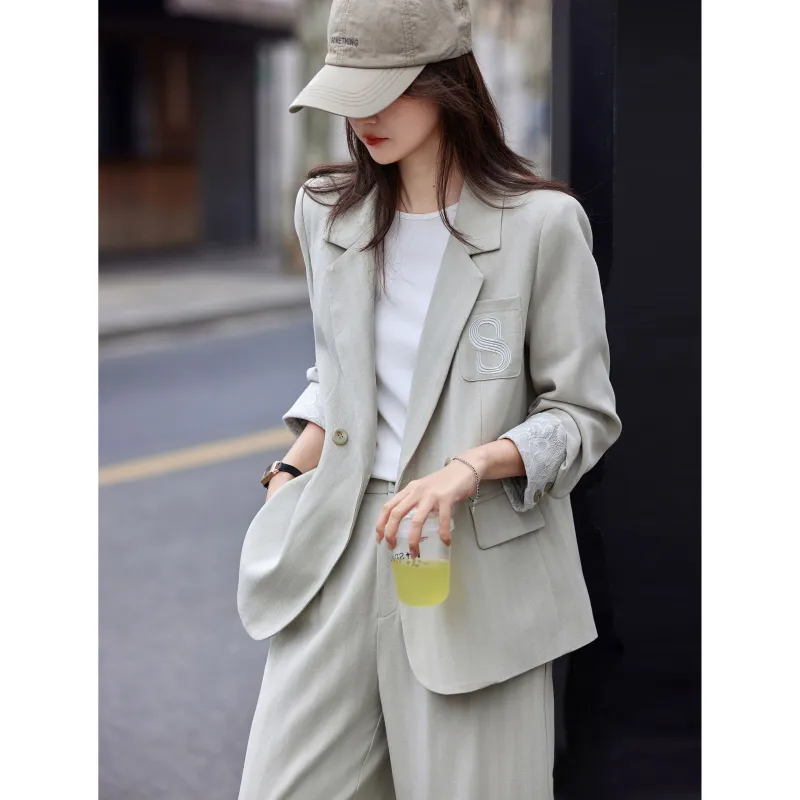 A Paradise For Awakening Casual Suit Women's Pea Green-5