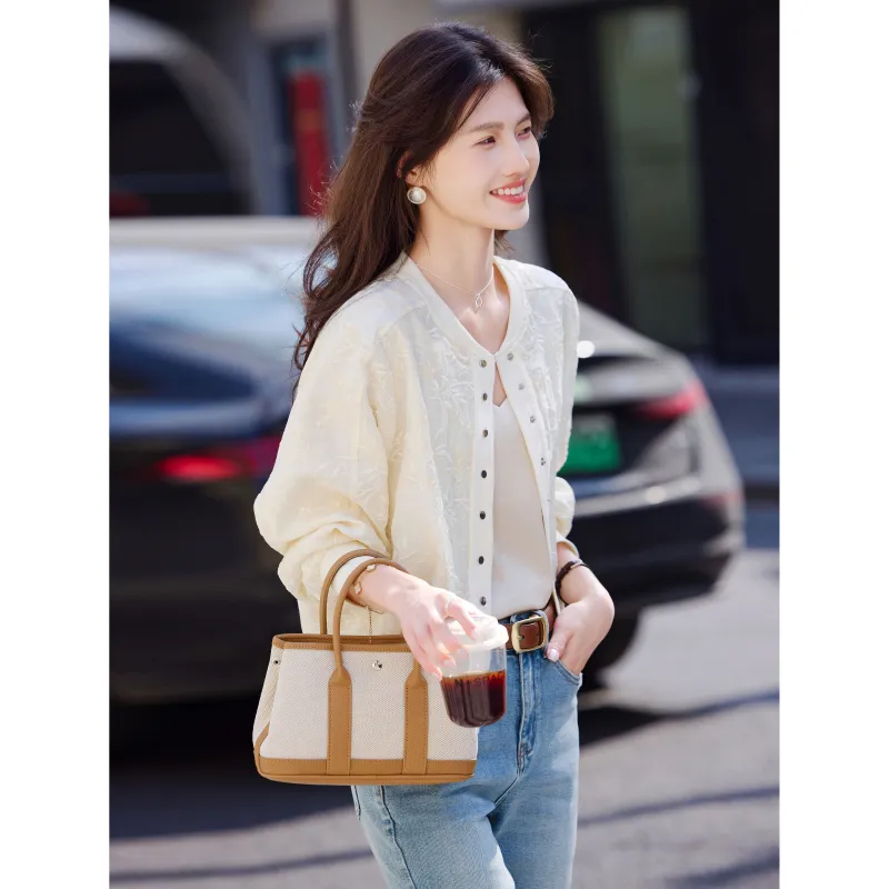 A Paradise For Awakening Cropped Coat Women's Beige Apricot-4