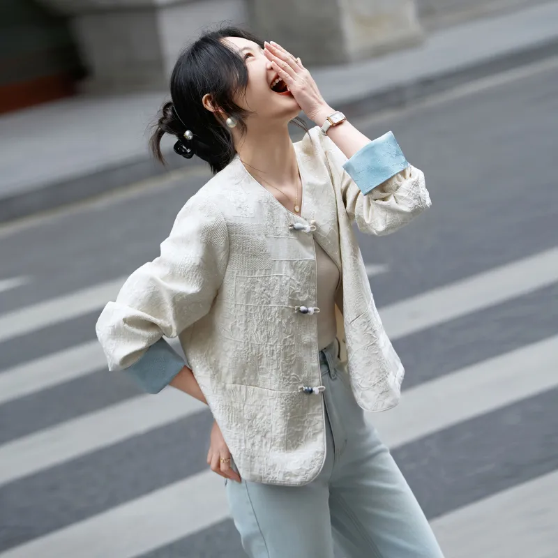 A Paradise For Awakening Cropped Coat Women's Beige-6