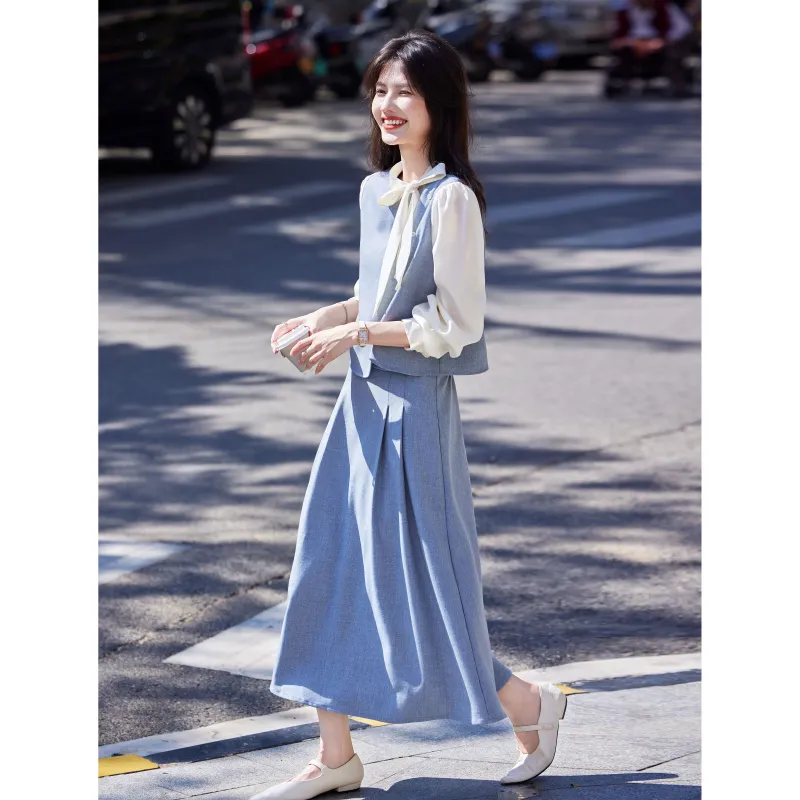 A Paradise For Awakening Skirt Set Women's Blue-5