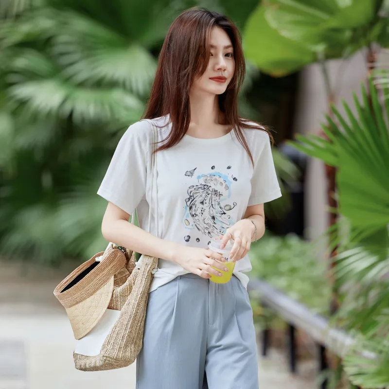 A Paradise For Awakening Regular T Shirt Women's White-5