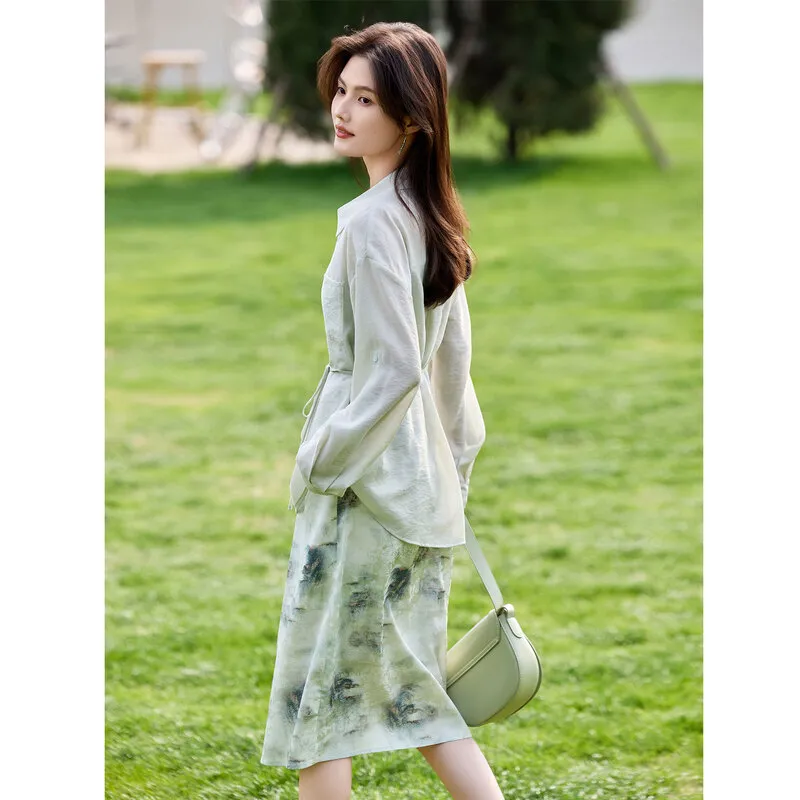 A Paradise For Awakening Skirt Set Women's Green-2