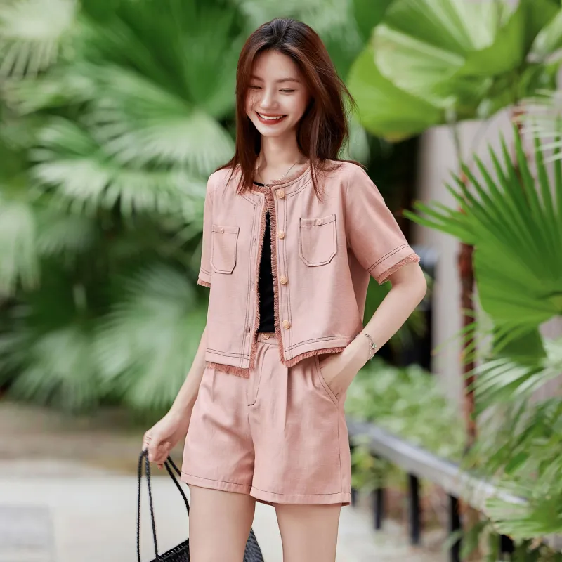 A Paradise For Awakening Casual Suit Women's Pink-3