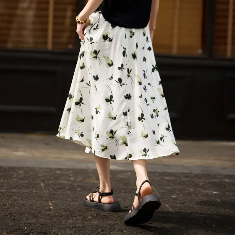 A Paradise For Awakening Casual Long Skirt Women's Ecru-3