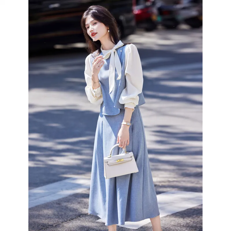 A Paradise For Awakening Skirt Set Women's Blue-7
