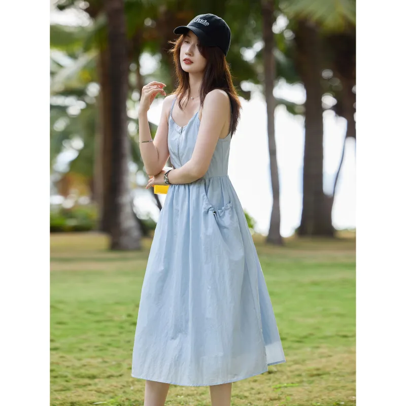 A Paradise For Awakening Slip Dress Women's Blue-1