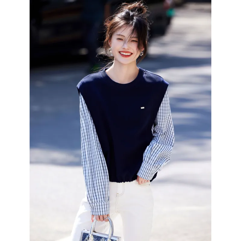 A Paradise For Awakening Sweatshirt Women's Navy Blue-2