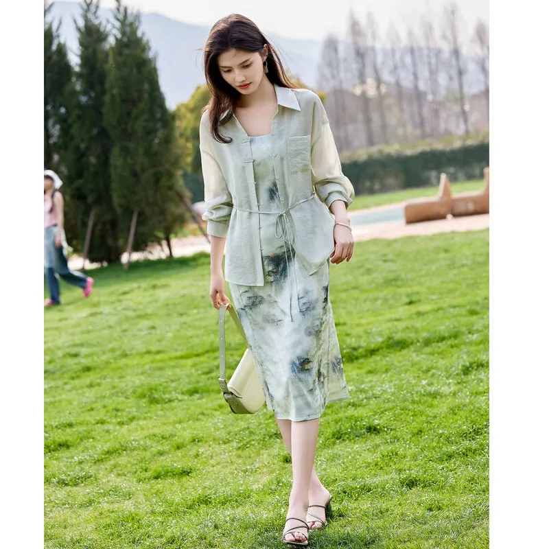 A Paradise For Awakening Skirt Set Women's Green-1