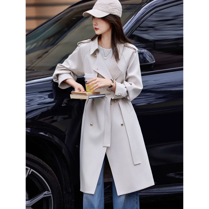 A Paradise For Awakening Trench Coat Women's Beige-4