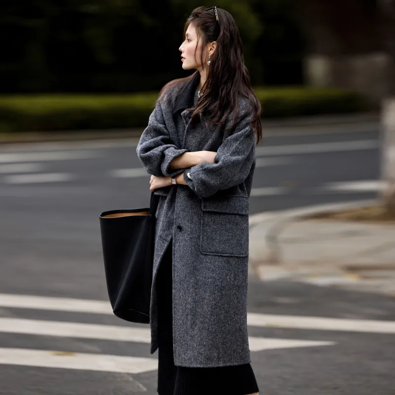 A Paradise For Awakening Coats Women's Black Gray Color-9