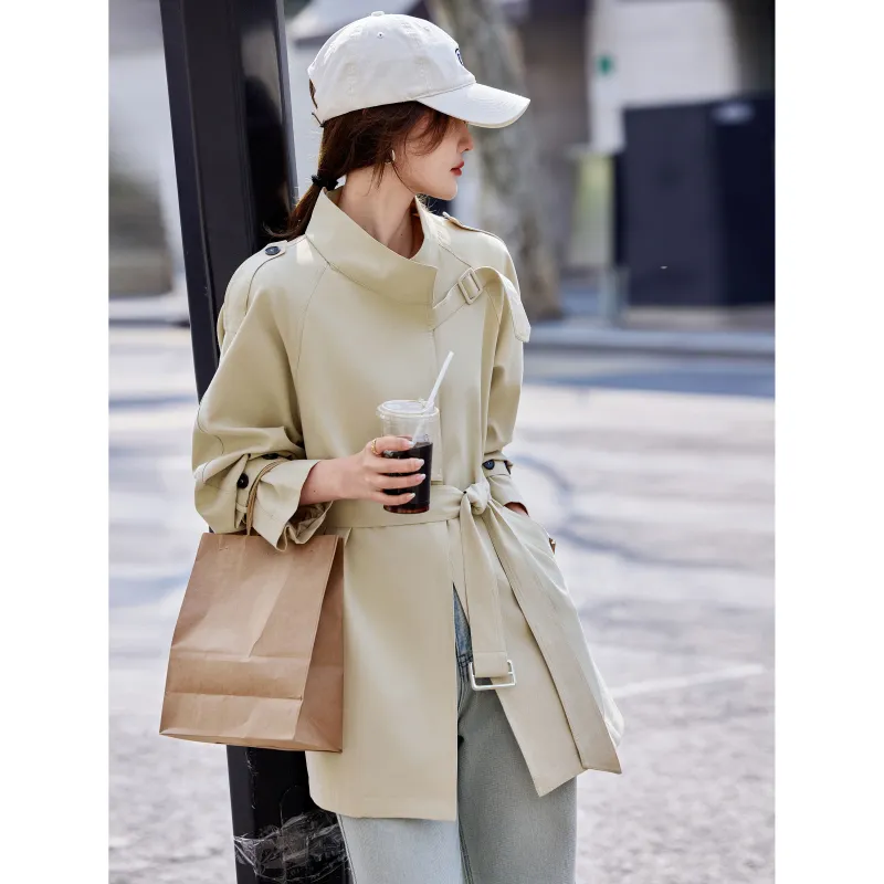 A Paradise For Awakening Trench Coat Women's Camel-5