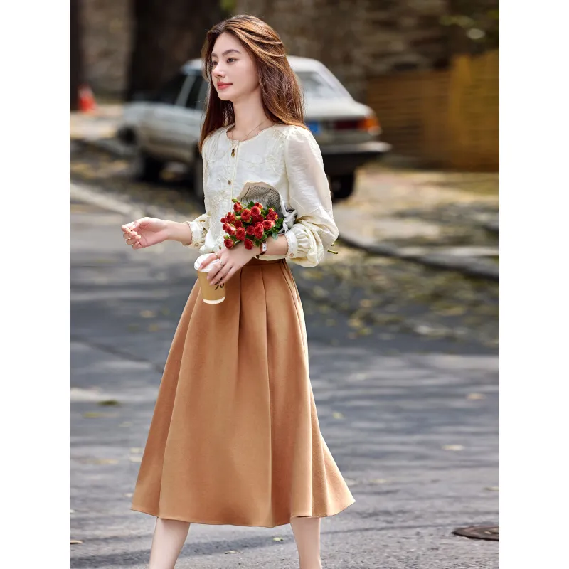 A Paradise For Awakening Skirt Set Women's Beige-4