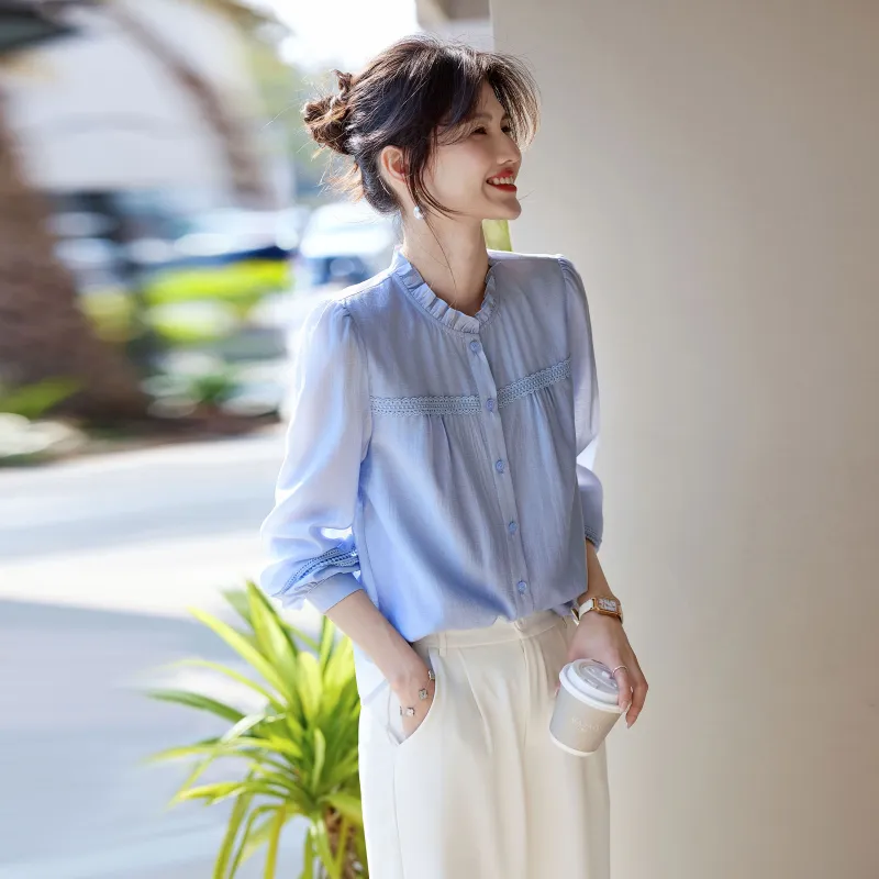 A Paradise For Awakening Shirt Women's Blue-4