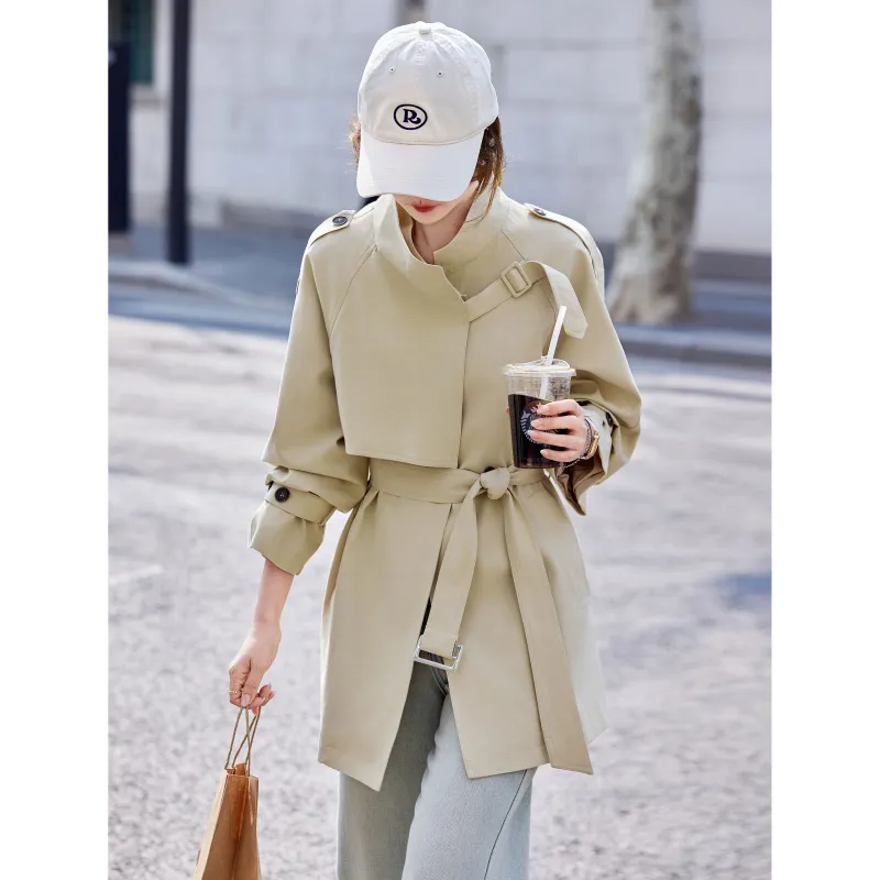 A Paradise For Awakening Trench Coat Women's Camel-4