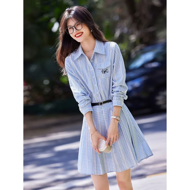 A Paradise For Awakening Long Sleeved Dress Women's Blue-4