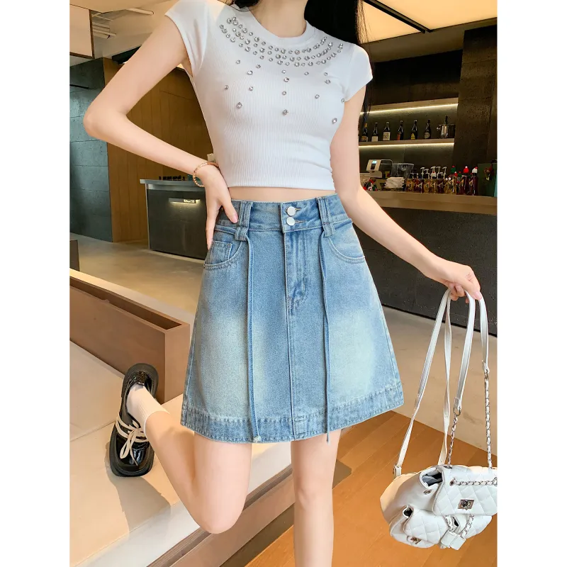 A Paradise For Awakening Denim Short Skirts Women's-3