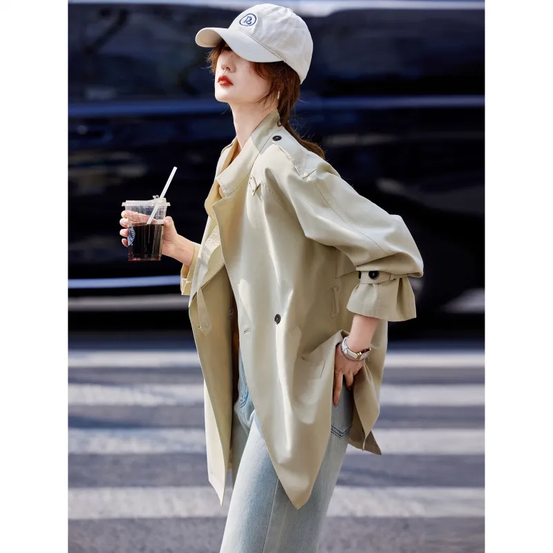 A Paradise For Awakening Trench Coat Women's Camel-2