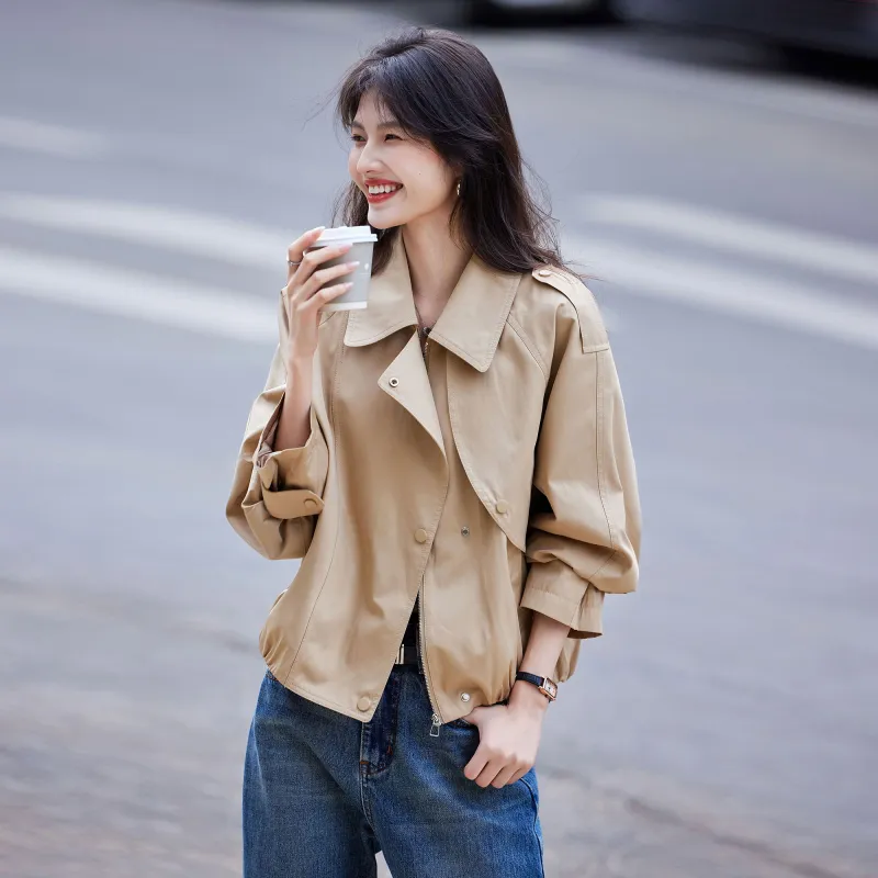 A Paradise For Awakening Trench Coat Women's Khaki-3