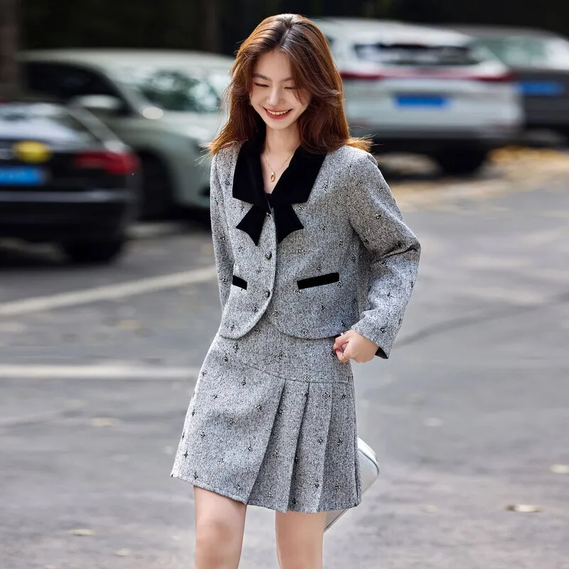 A Paradise For Awakening Skirt Set Women's Gray-3