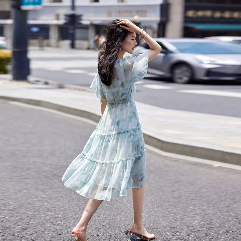 A Paradise For Awakening Short Sleeved Dress Women's-16