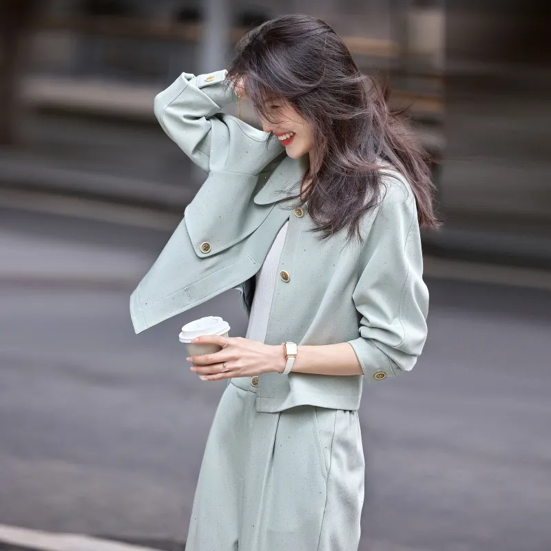 A Paradise For Awakening Casual Suit Women's Green-4