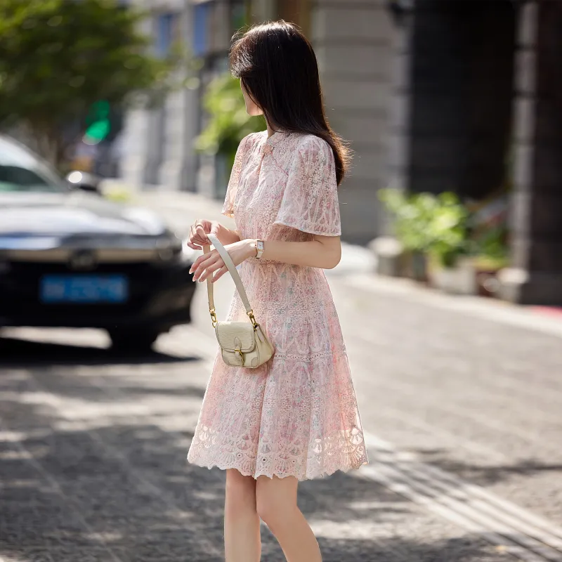 A Paradise For Awakening Short Sleeved Dress Women's Pink-5