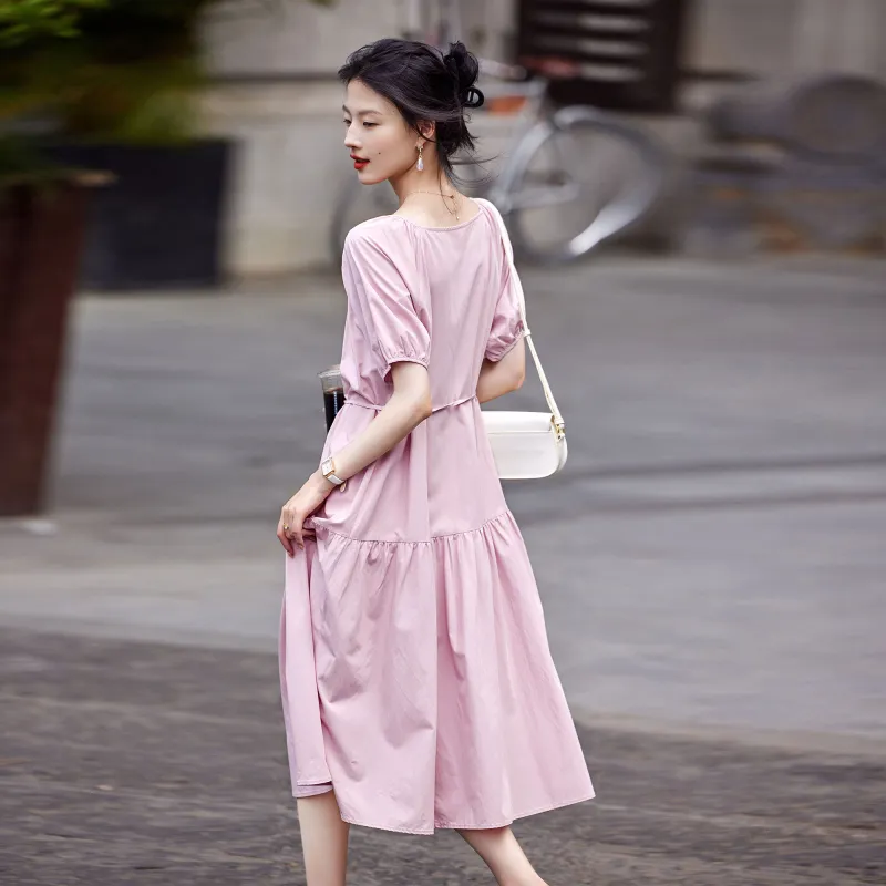 A Paradise For Awakening Short Sleeved Dress Women's Pink-5