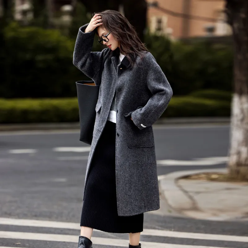 A Paradise For Awakening Coats Women's Black Gray Color-7