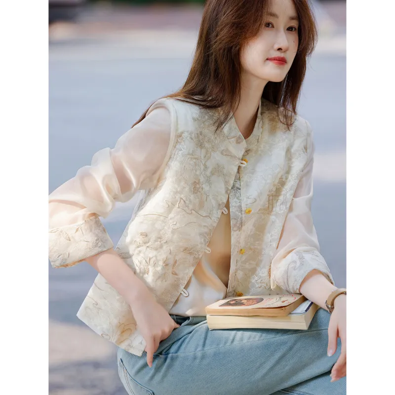 A Paradise For Awakening Cropped Coat Women's Apricot-5