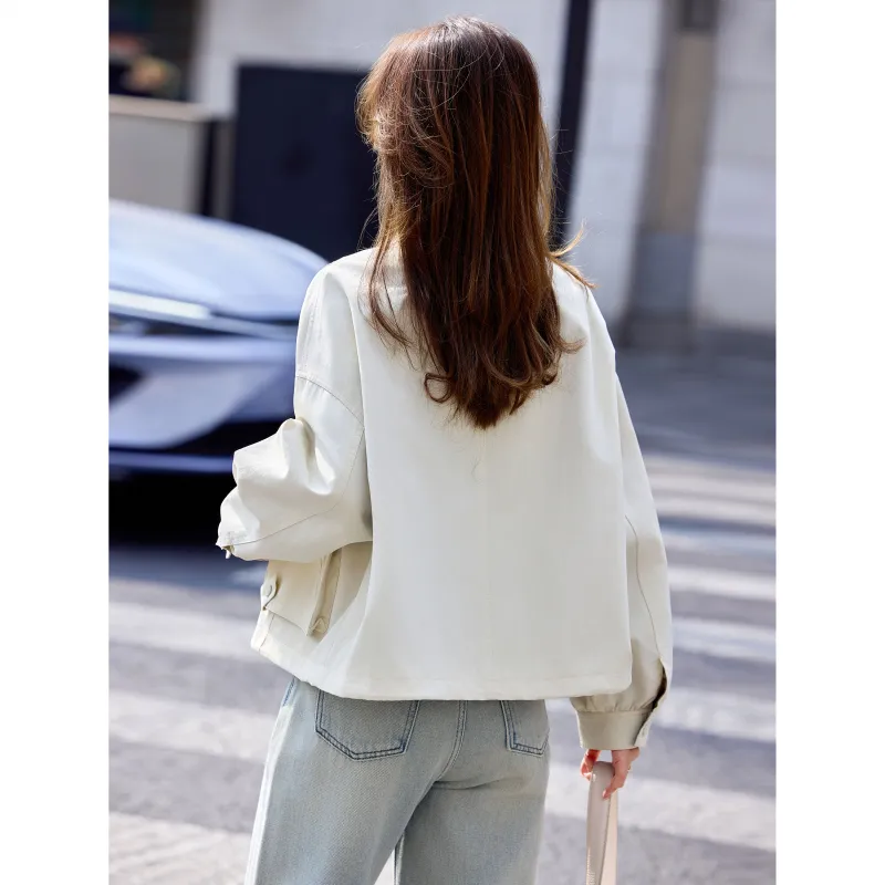 A Paradise For Awakening Cropped Coat Women's Beige Apricot-3