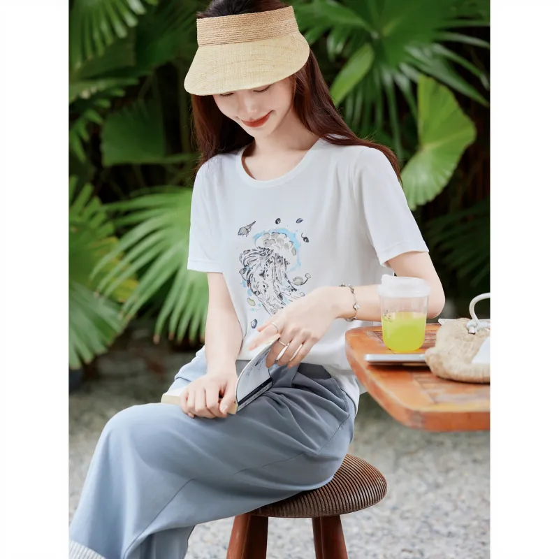 A Paradise For Awakening Regular T Shirt Women's White-4