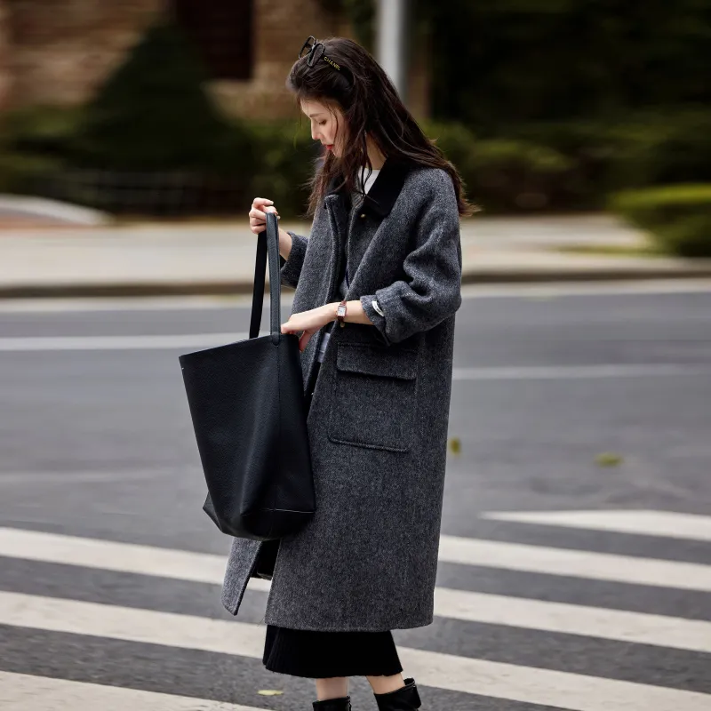 A Paradise For Awakening Coats Women's Black Gray Color-5