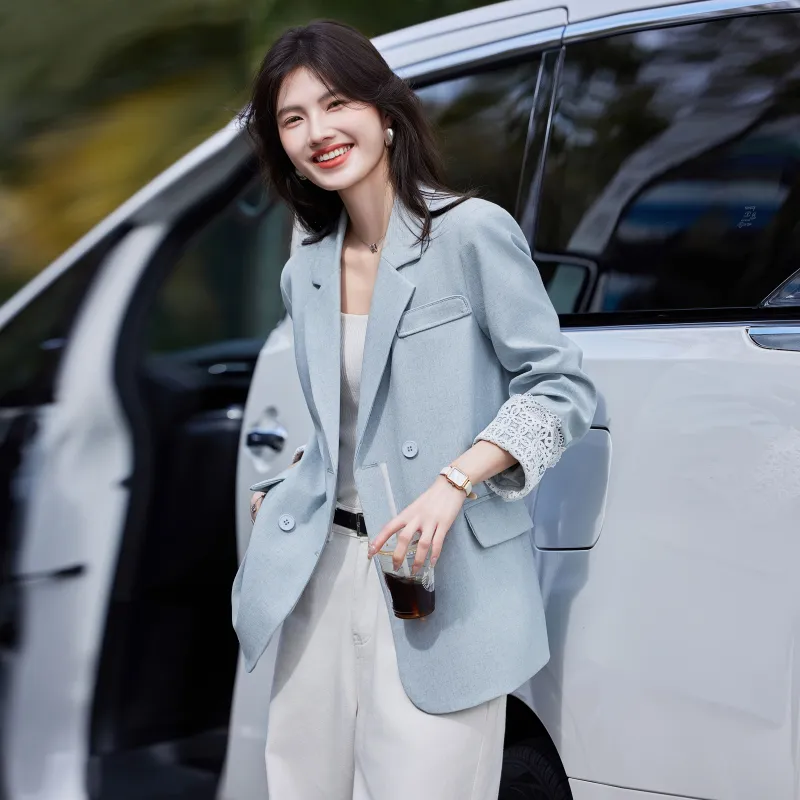 A Paradise For Awakening Business Suit Women's Blue-5
