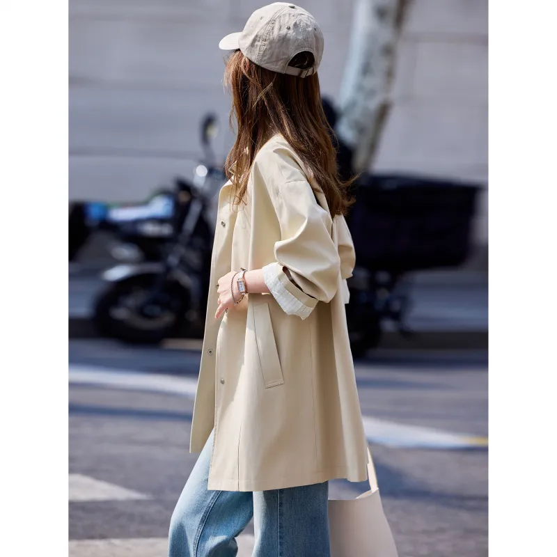 A Paradise For Awakening Trench Coat Women's Khaki-3