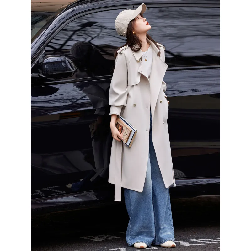 A Paradise For Awakening Trench Coat Women's Beige-3