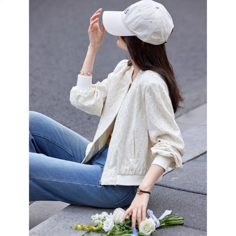 A Paradise For Awakening Cropped Coat Women's Beige Apricot-5