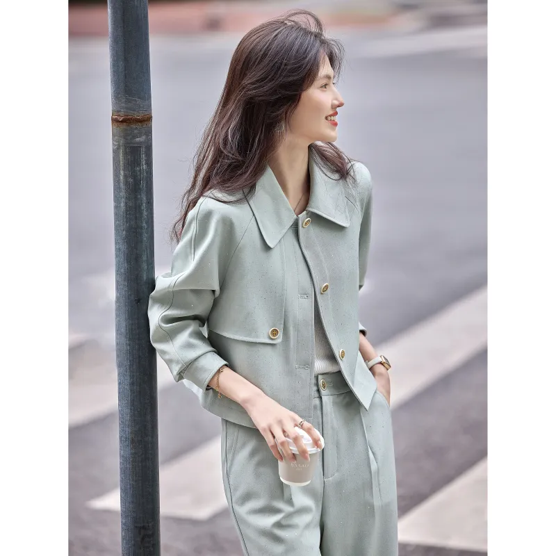 A Paradise For Awakening Casual Suit Women's Green-5