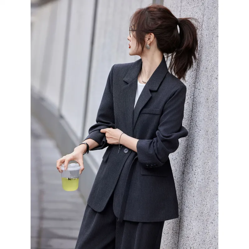 A Paradise For Awakening Casual Suit Women's Dark Gray-6