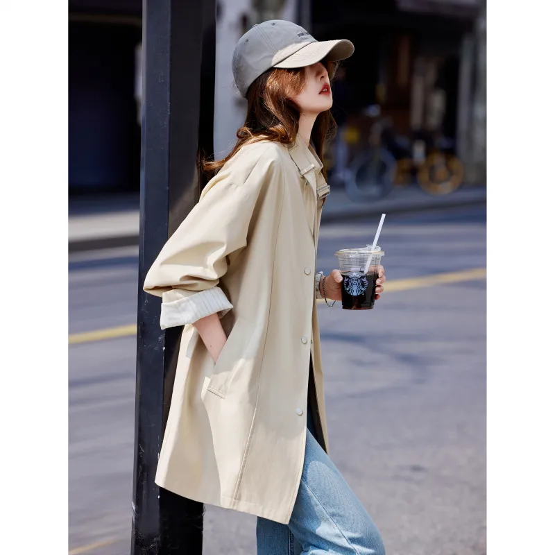 A Paradise For Awakening Trench Coat Women's Khaki-5