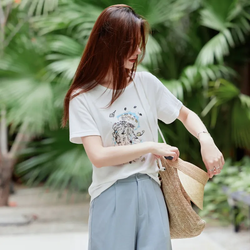 A Paradise For Awakening Regular T Shirt Women's White-6